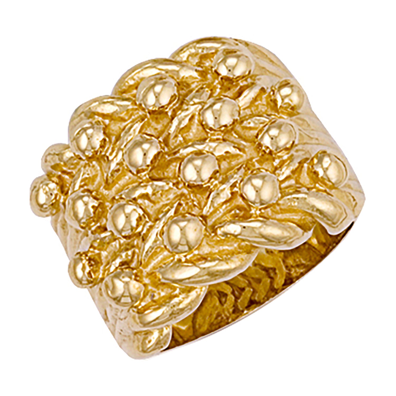 9ct Yellow Gold Woven Back 4 Row Keeper Ring