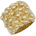 9ct Yellow Gold Woven Back 4 Row Keeper Ring