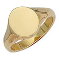 9ct Yellow Gold Oval Plain Signet Ring