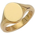 9ct Yellow Gold Oval Plain Signet Ring