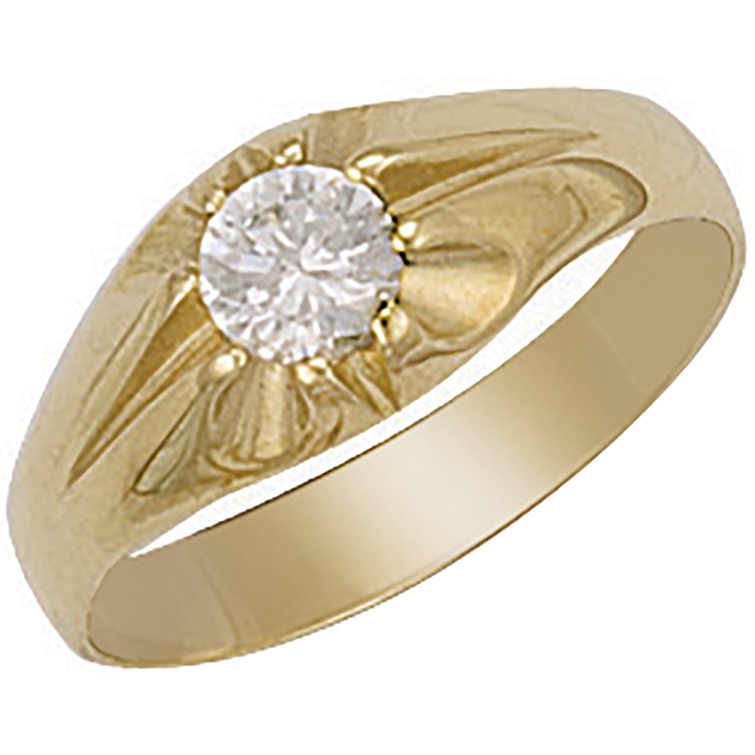 9ct Yellow Gold Cubic Zirconia Gipsy Ring