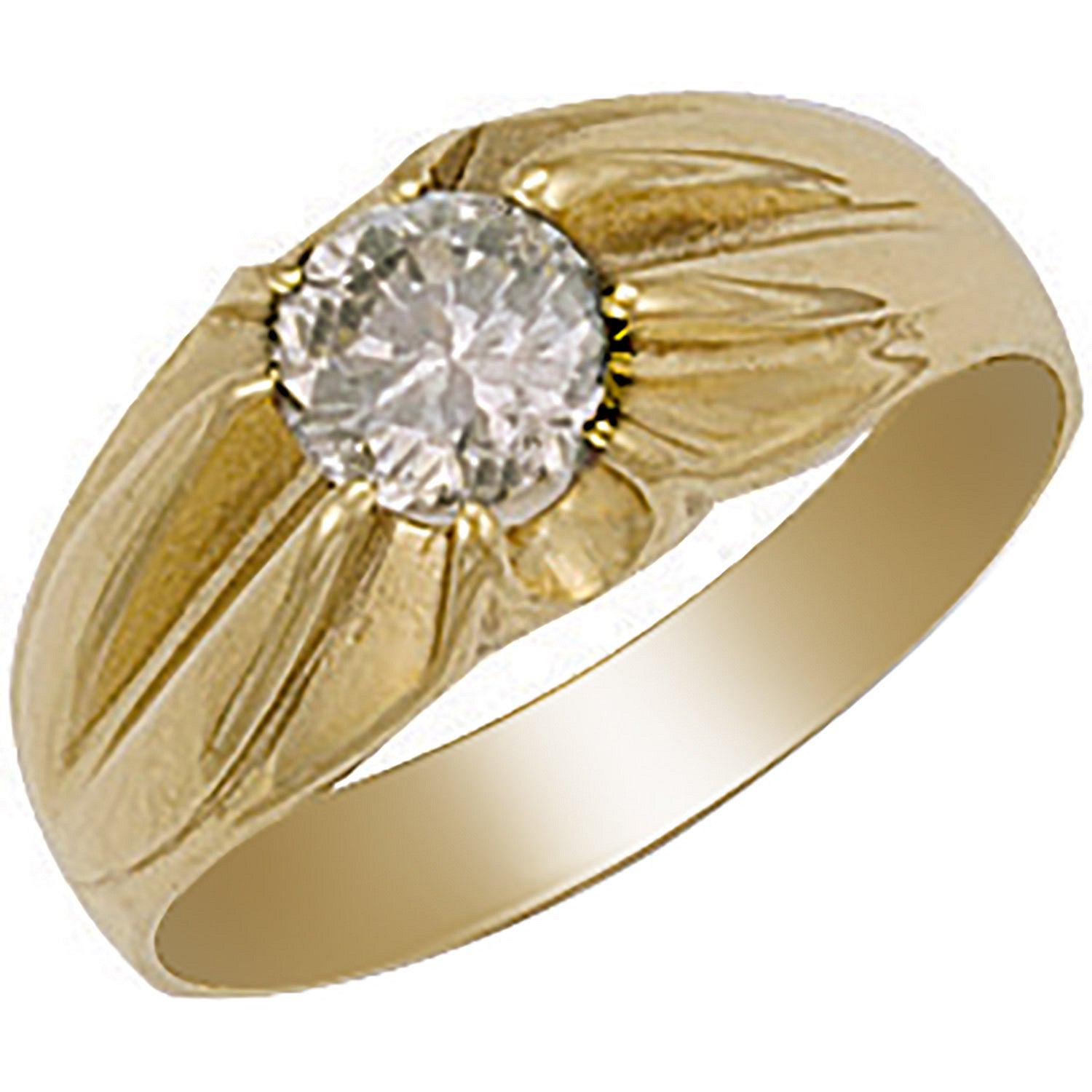 9ct Yellow Gold Cubic Zirconia Gipsy Ring