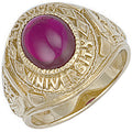 9ct Yellow Gold Red Cabochon London University Ring