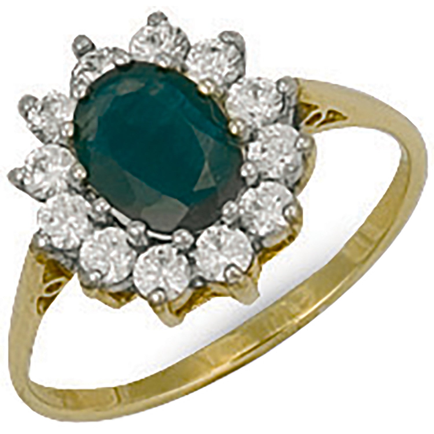 9ct Yellow Gold Cubic Zirconia Cluster Ring