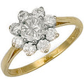 9ct Yellow Gold Cubic Zirconia Cluster Ring
