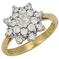 9ct Yellow Gold Cubic Zirconia Cluster Ring
