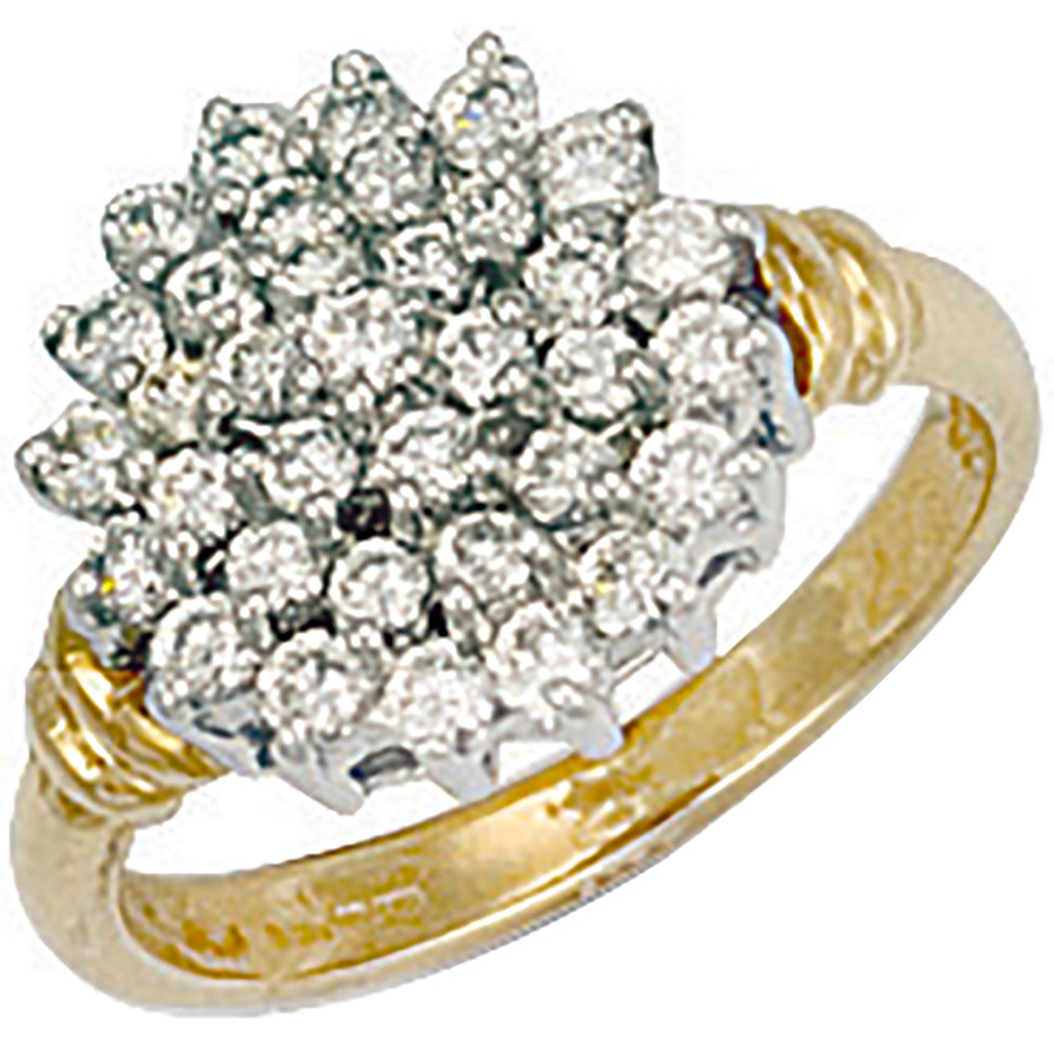 9ct Yellow Gold Cubic Zirconia Cluster Ring