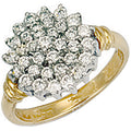 9ct Yellow Gold Cubic Zirconia Cluster Ring