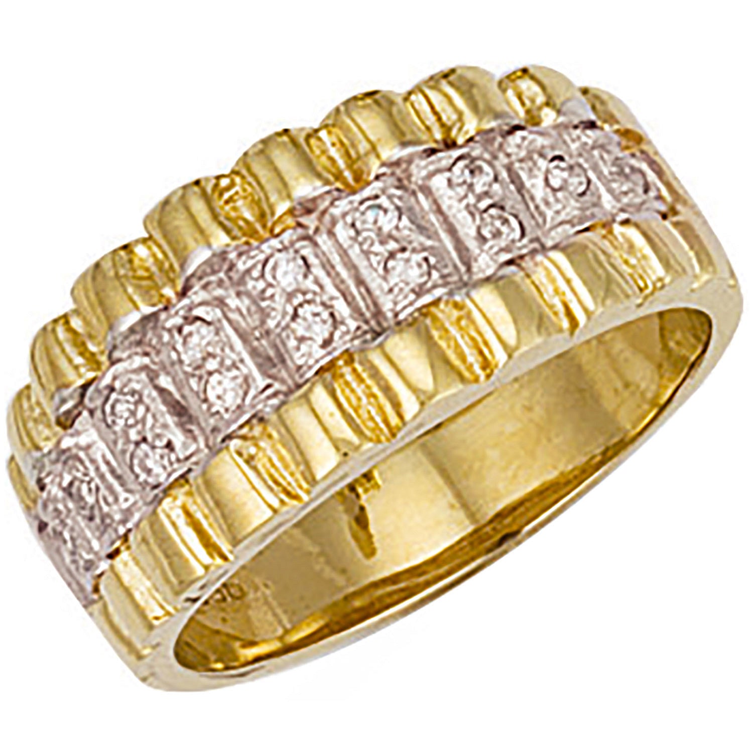 9ct Yellow Gold Gents Cubic Zirconia Ring