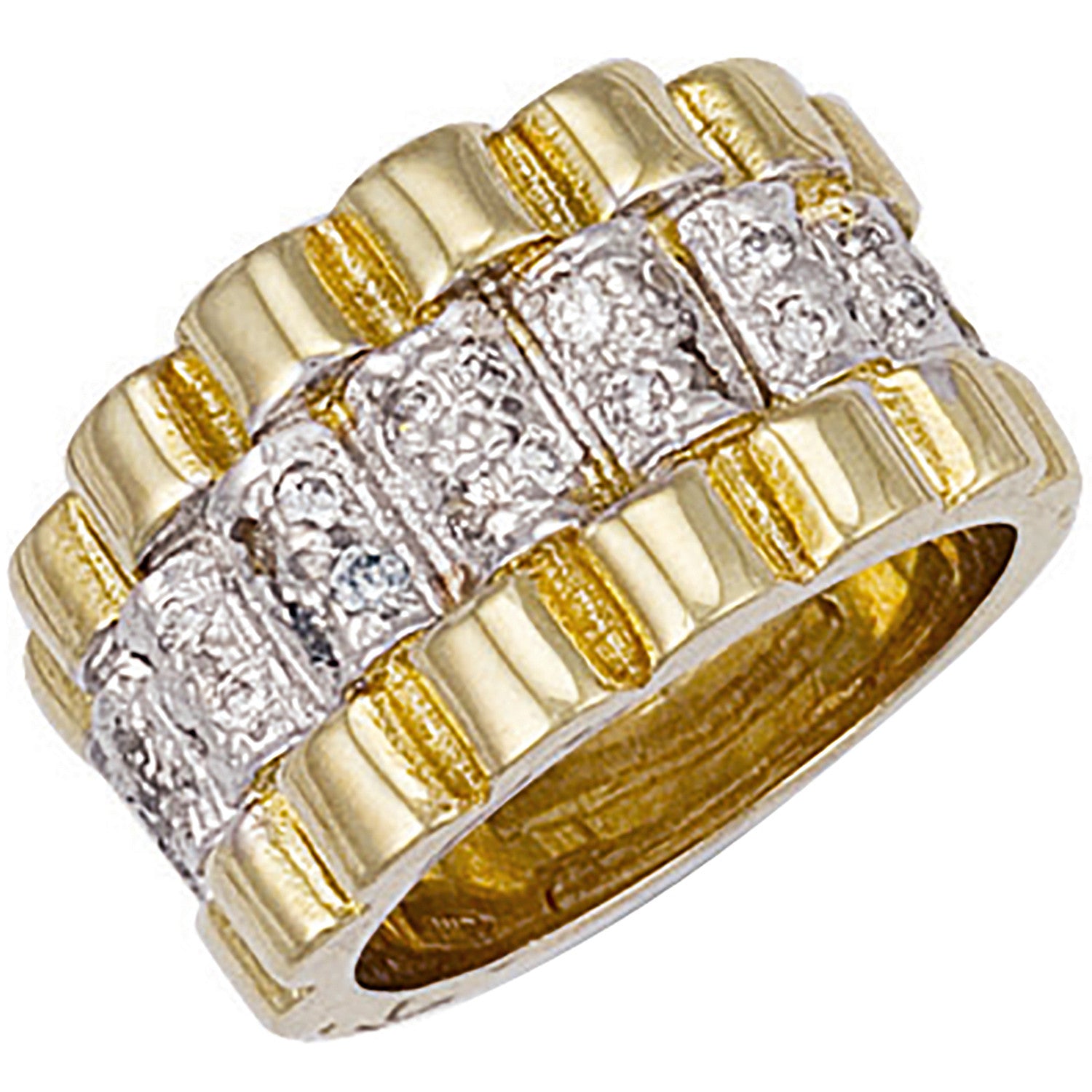9ct Yellow Gold Gents Cubic Zirconia Ring