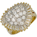 9ct Yellow Gold Cubic Zirconia Heart Cluster Ring