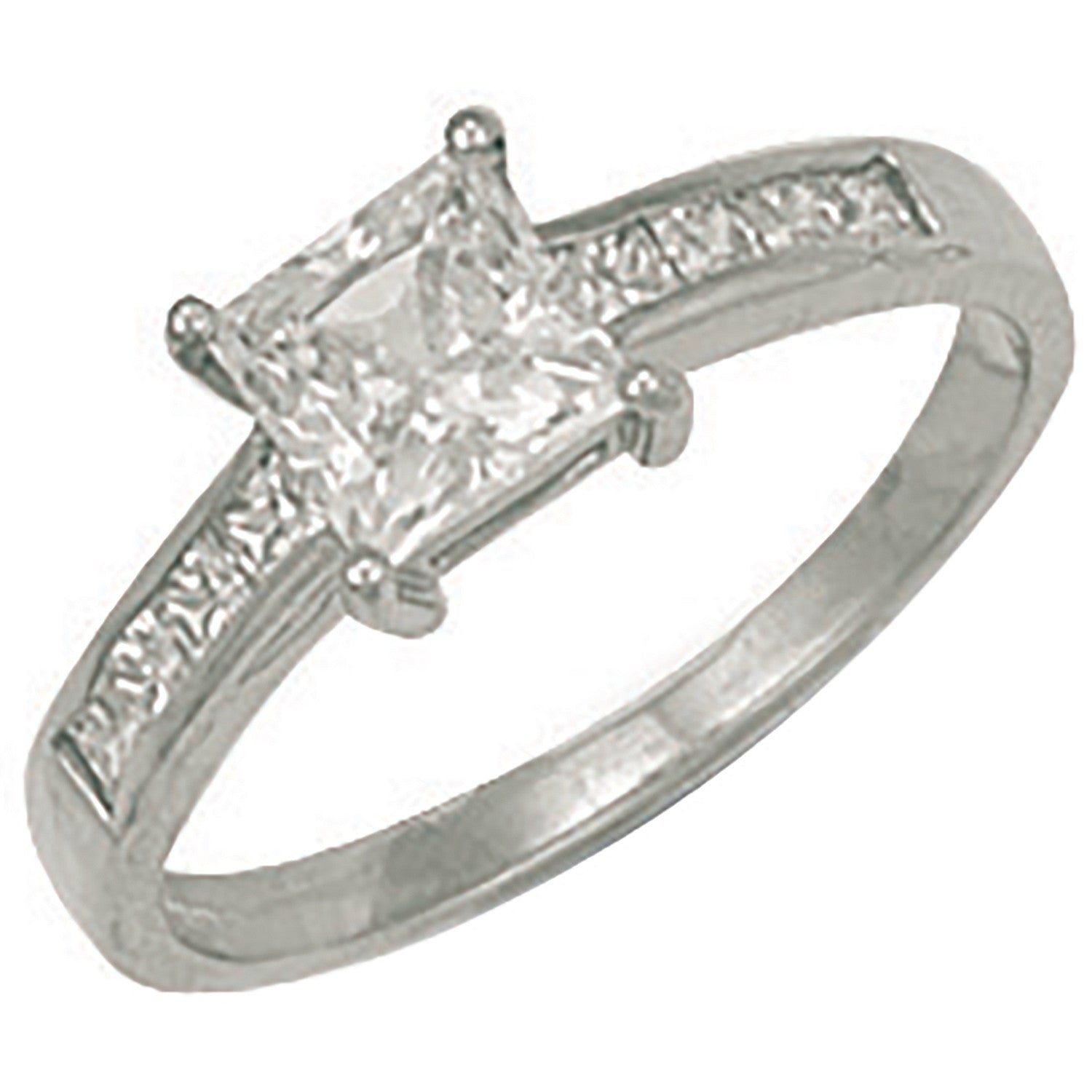 9ct White Gold Fancy Cubic Zirconia Ring