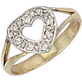 9ct Yellow Gold Cubic Zirconia Heart Baby Ring