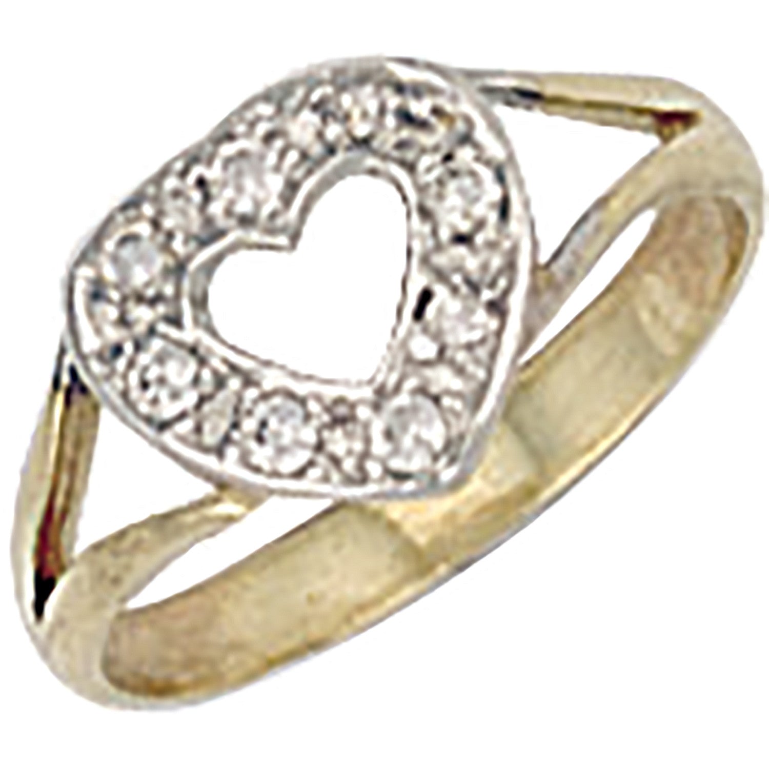 9ct Yellow Gold Cubic Zirconia Heart Baby Ring