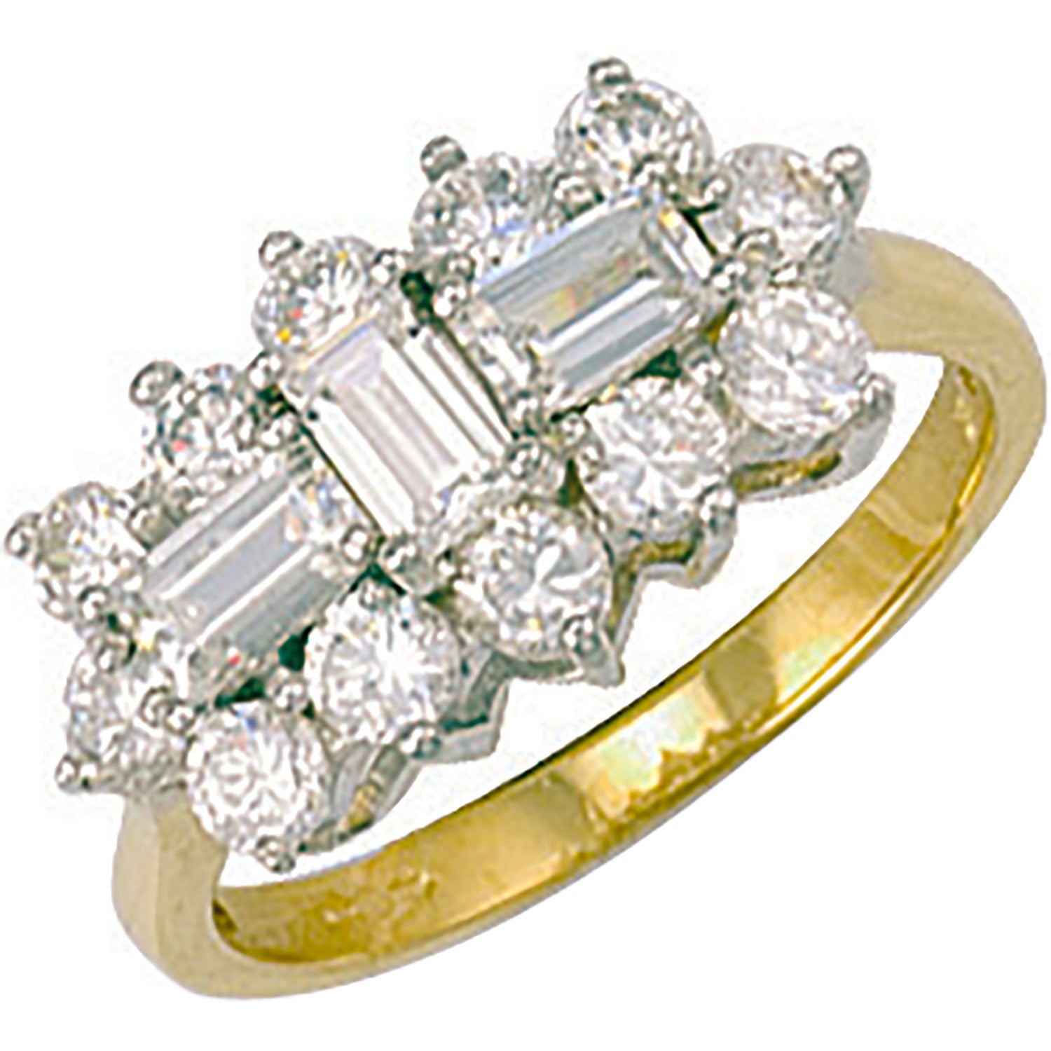 9ct Yellow Gold Cubic Zirconia Boat Ring