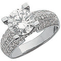 9ct White Gold Fancy Cubic Zirconia Ring