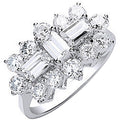 9ct White Gold Cubic Zirconia Boat Ring