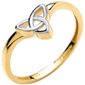 2 Colour Yellow and White Wishbone Style Celtic Ring
