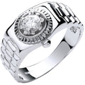 9ct White Gold Gents Cubic Zirconia Ring