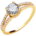 9ct Yellow Gold Split Shank Cubic Zirconia Engagement Ring