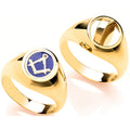 9ct Yellow Gold Masonic Swivel Oval Signet Ring