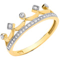 9ct Yellow Gold Crown Cubic Zirconia Ring