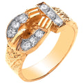 9ct Yellow Gold Cubic Zirconia Buckle Baby Ring