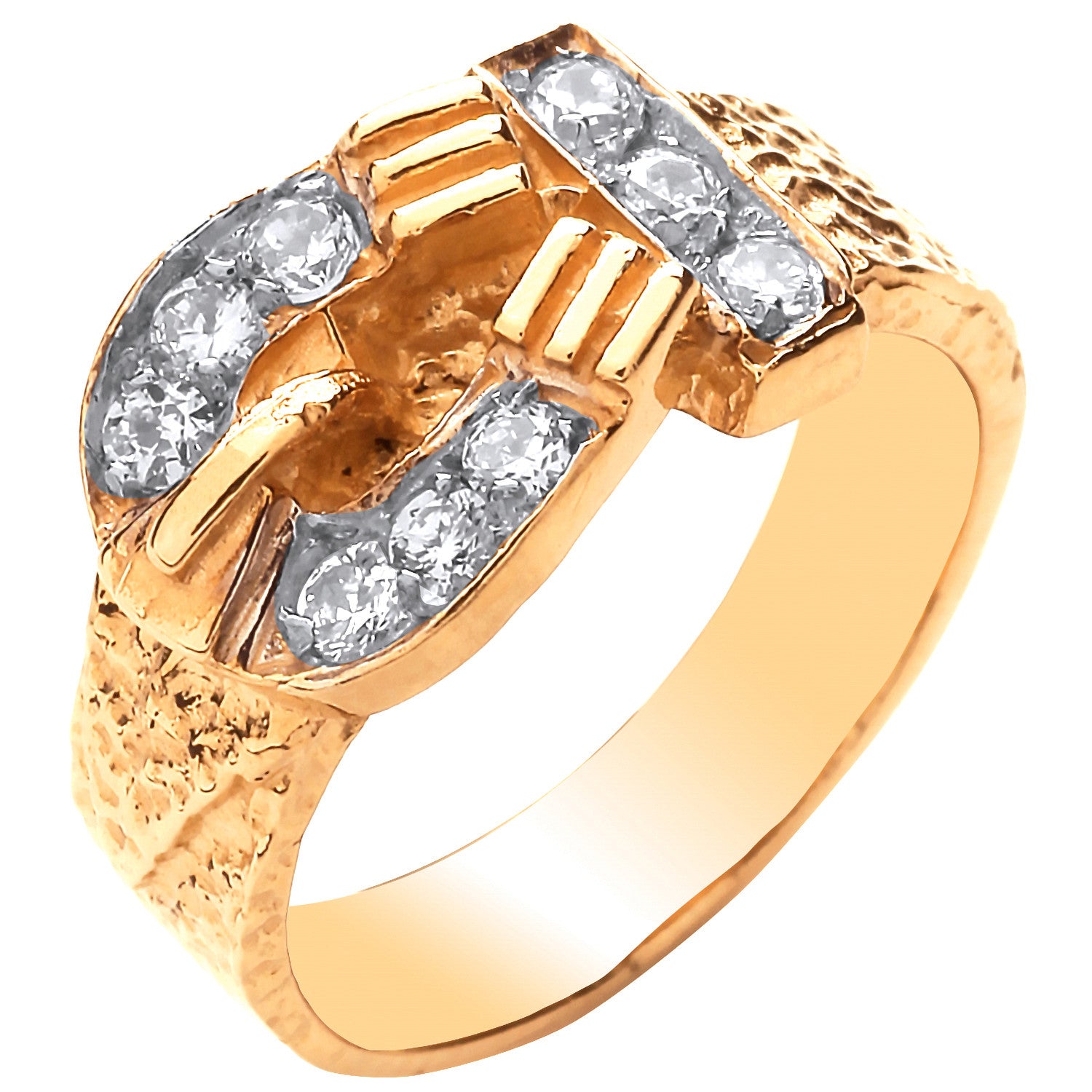 9ct Yellow Gold Cubic Zirconia Buckle Baby Ring