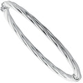 Sterling Silver Twisted Hollow Hinged Bangle