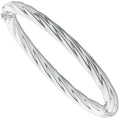 Sterling Silver Twisted Hollow Hinged Bangle