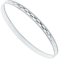 Sterling Silver 4mm Diamond Cut Slave Bangle