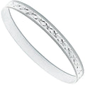 Sterling Silver 7mm Diamond Cut Slave Bangle