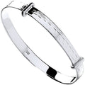 Sterling Silver Diamond Cut Expandable Baby Bangle