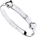 Sterling Silver Expandable Heart Baby Bangle