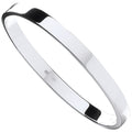 Sterling Silver Solid 6mm Oval Shaped Hinged Bangle