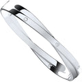 Sterling Silver Solid Cubic Zirconia Kiss Hinged Bangle