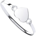 Sterling Silver Ladies Heart Bangle