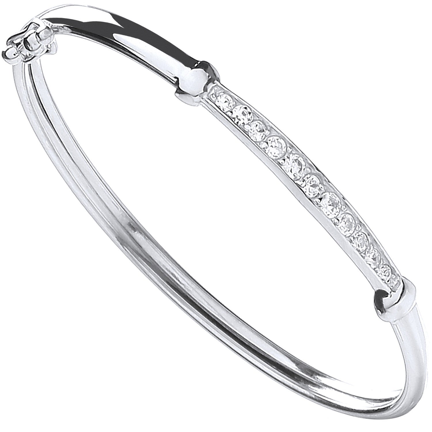 Sterling Silver Baby Cubic Zirconia Bangle