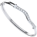 Sterling Silver Wavy Top Baby Cubic Zirconia Bangle