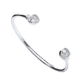 Sterling Silver Baby Cubic Zirconia Torque Bangle