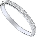 Sterling Silver Baby 2 Row Cubic Zirconia Bangle