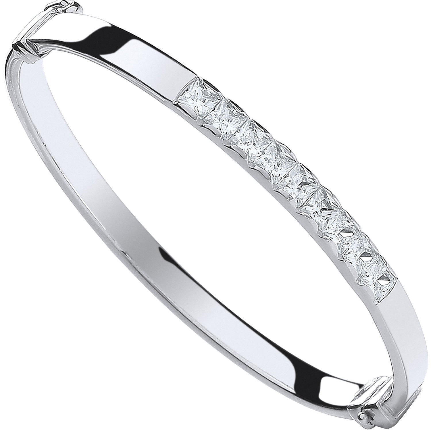 Sterling Silver Baby Cubic Zirconia Bangle
