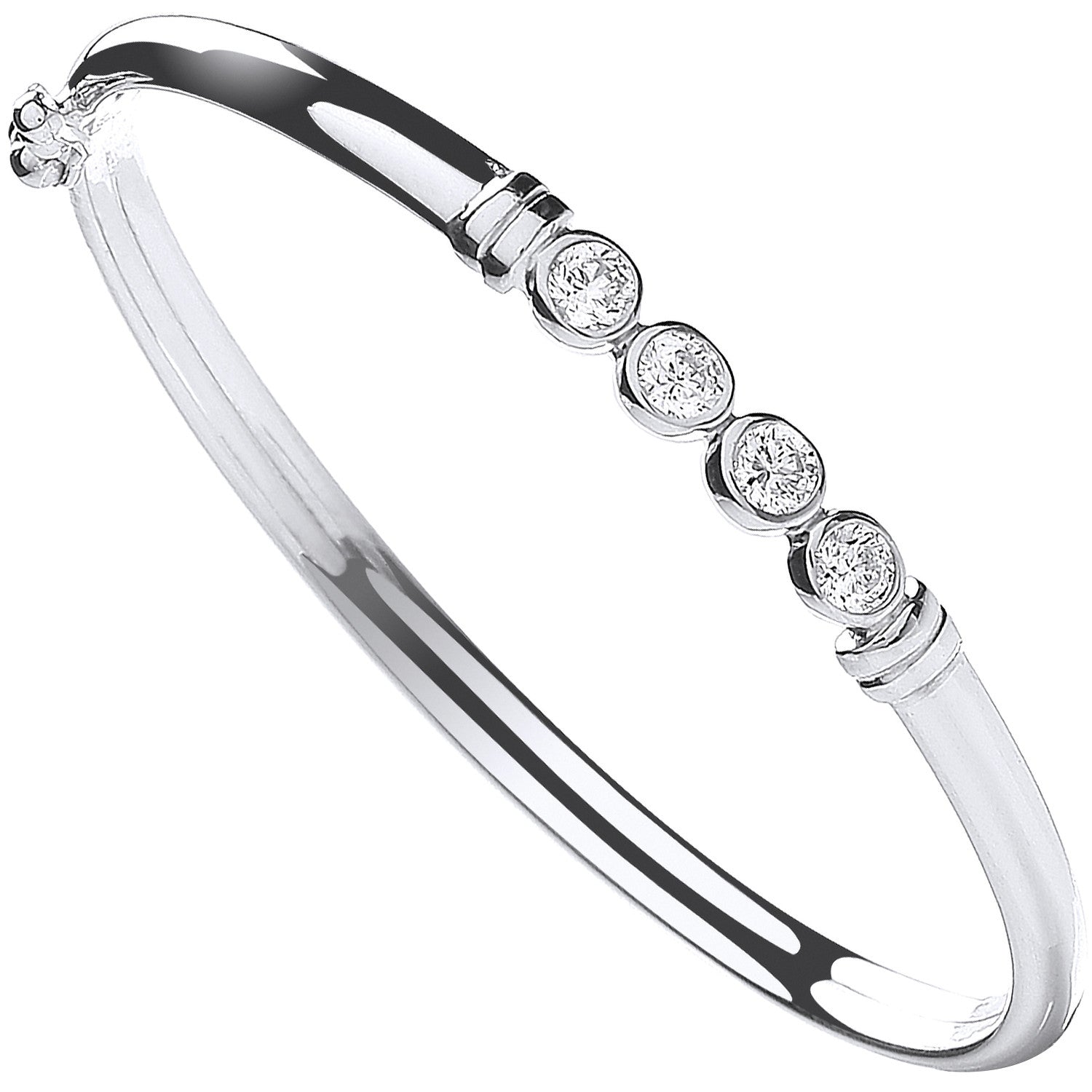 Sterling Silver Baby Cubic Zirconia Bangle