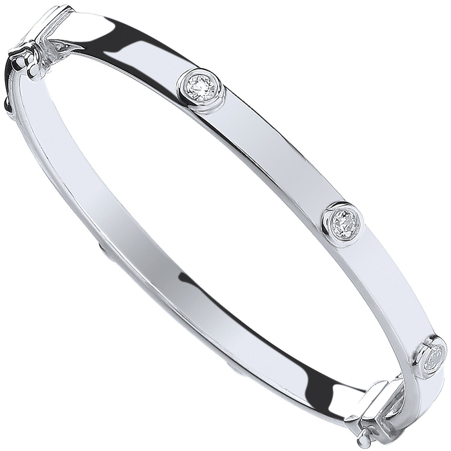 Sterling Silver Baby Cubic Zirconia Bangle