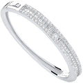 Sterling Silver 3 Row Cubic Zirconia Baguette Centre Baby Bangle