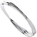 Sterling Silver Russian Faceted Ladies Bangle