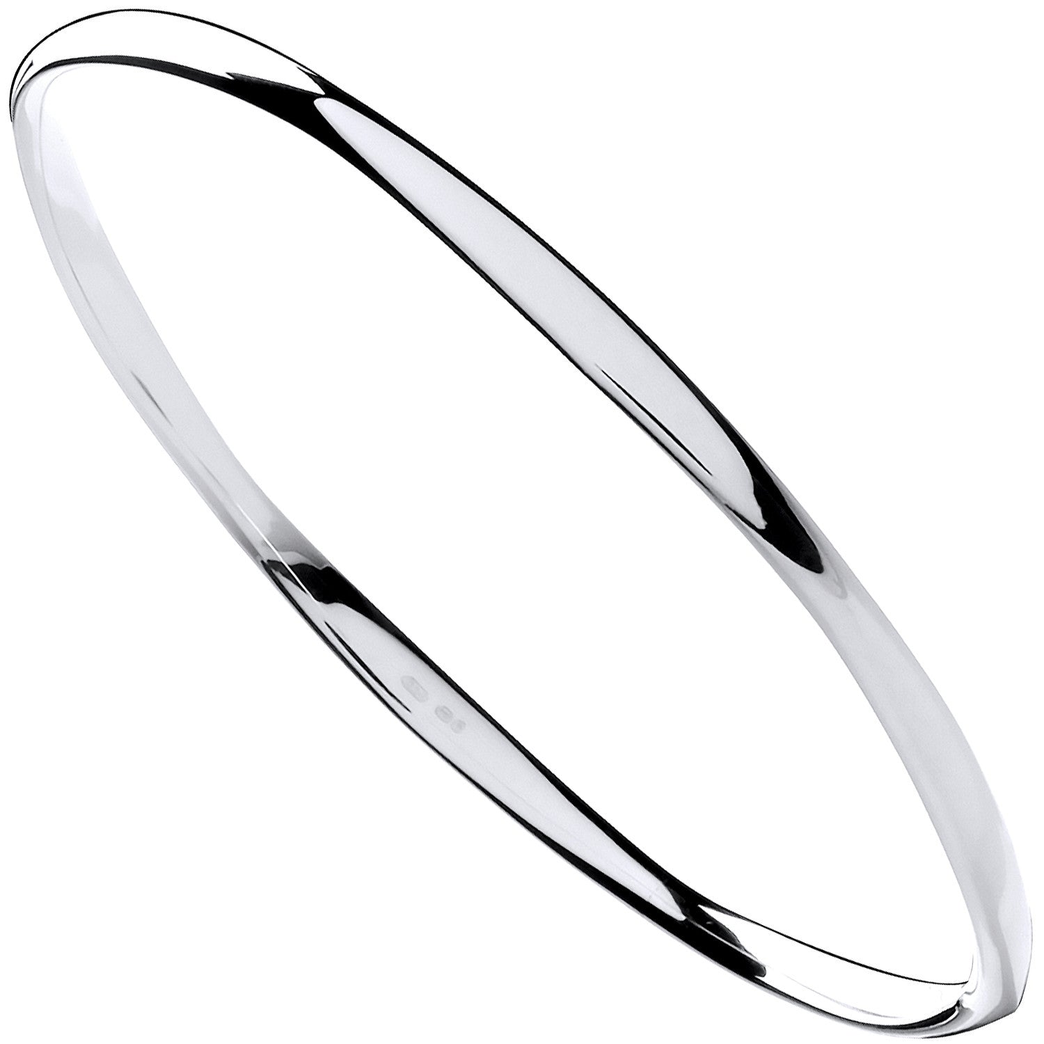Sterling Silver Faceted Ladies Bangle