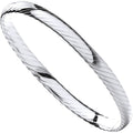 Sterling Silver Ribbed Ladies Bangle