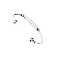 Sterling Silver Ladies Solid Torque Bangle with ID plate