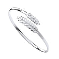 Sterling Silver Barley Leaf Ladies Bangle